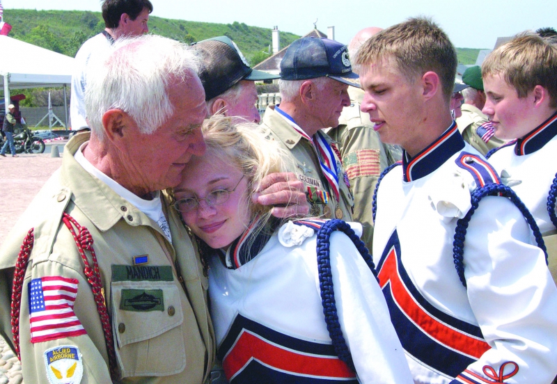 Veteran with Timpview HS student