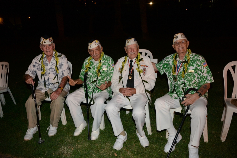 Waikiki Holiday Parade - Pearl Harbor Survivors - Earl Smith - Alfred Rodrigues - Delton Walling - Everett Hyland 2013
