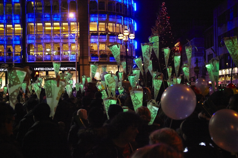 Dublin New Year's Eve People's Procession of Light - St. Stephen's Green 2013