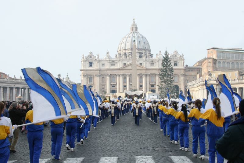 Rome New Year's Parade - Alexis I duPont flags in St. Peter's Square